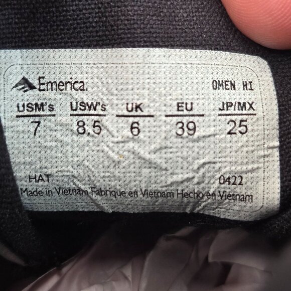 Emerica Skateboard Shoes Mens Sz 7 Black Green Suede Streetwear High Top Sneaker - Picture 8 of 10